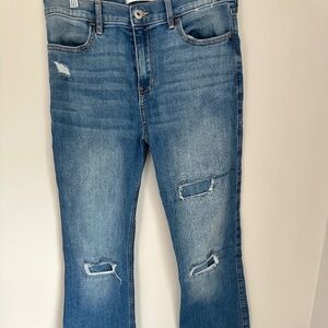 Abercrombie Kids High-Rise Flare Jeans — Medium Wash | Size 17/18 Long